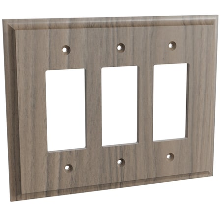 Designs Of Distinction Triple Levington Switch Plate - Walnut 01453003WL1